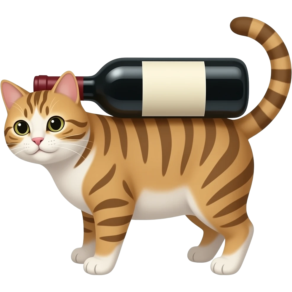 wine on cat emoji