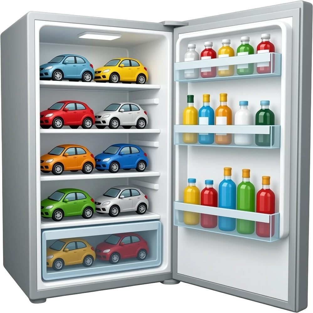 fridge full of cars emoji