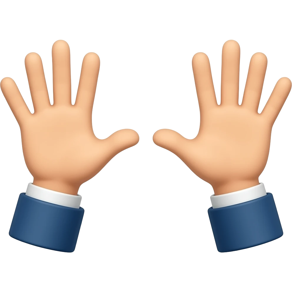Manos exclamando gracias emoji