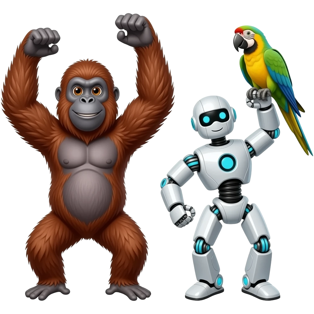 🦧🤖🦜 dance emoji