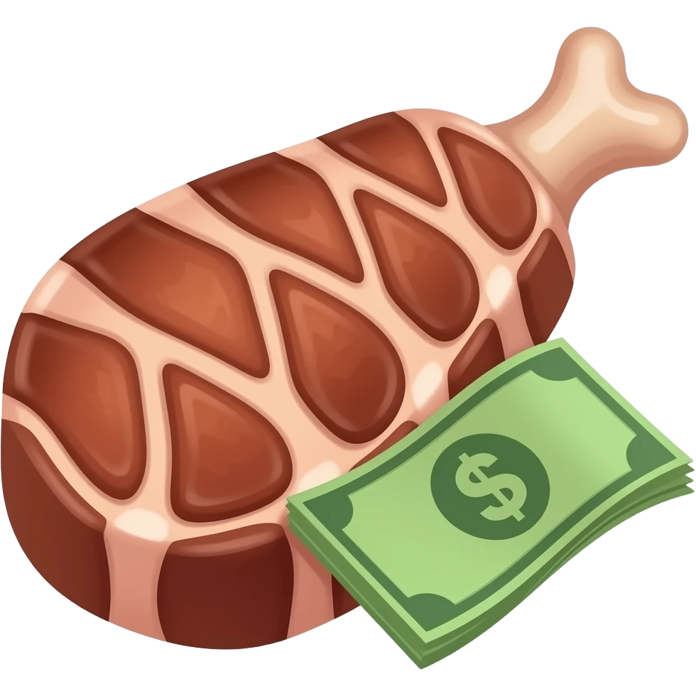 bbq meat currency bill emoji