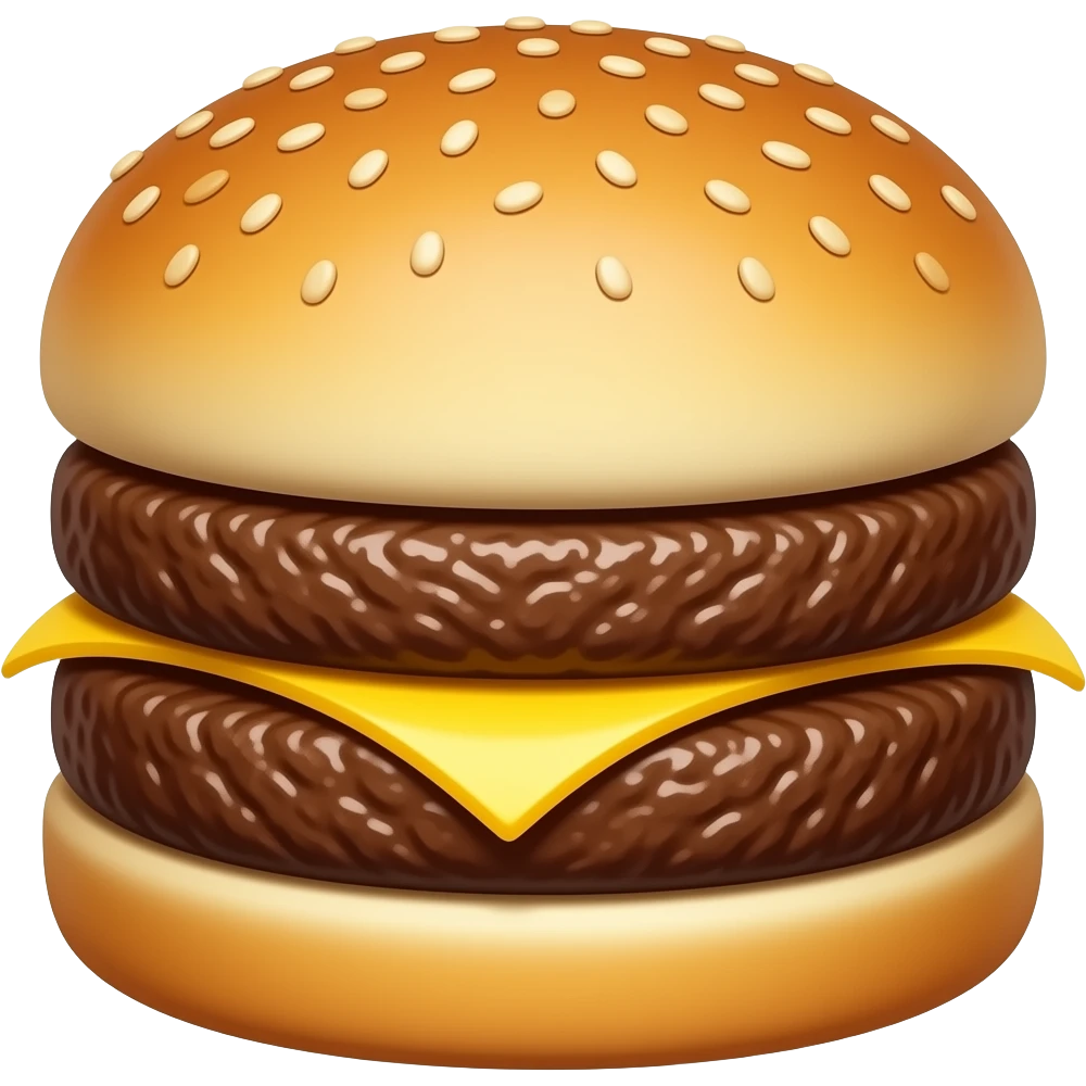 double beef burger patties with yellow cheese  in the middle. No bun or other parts of the burger, just the beef patties emoji
