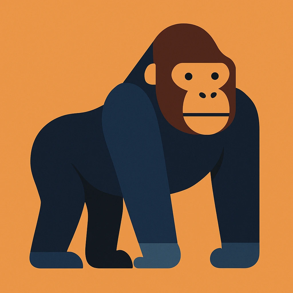 Flat design style gorilla emoji