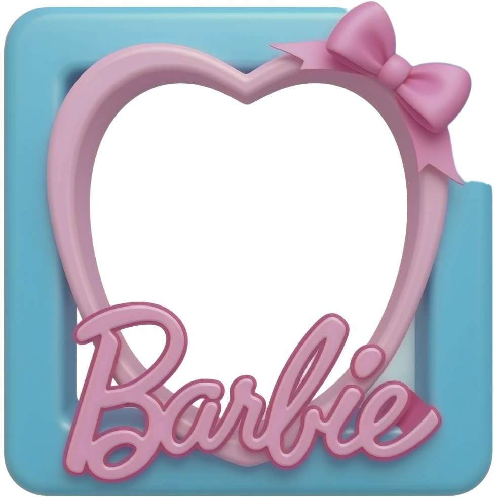 blue pink  Photo booth frame , transparent background inspired by barbie colour pallete emoji