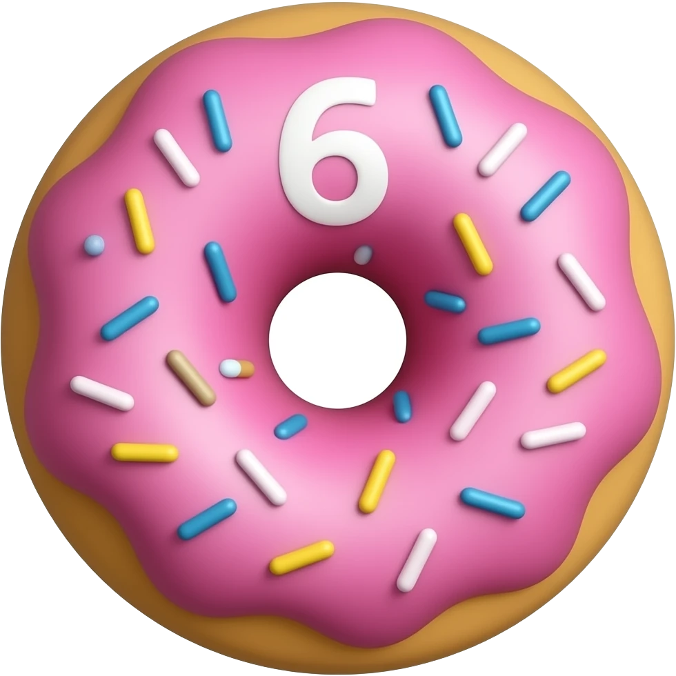 "number 6 donut emoji