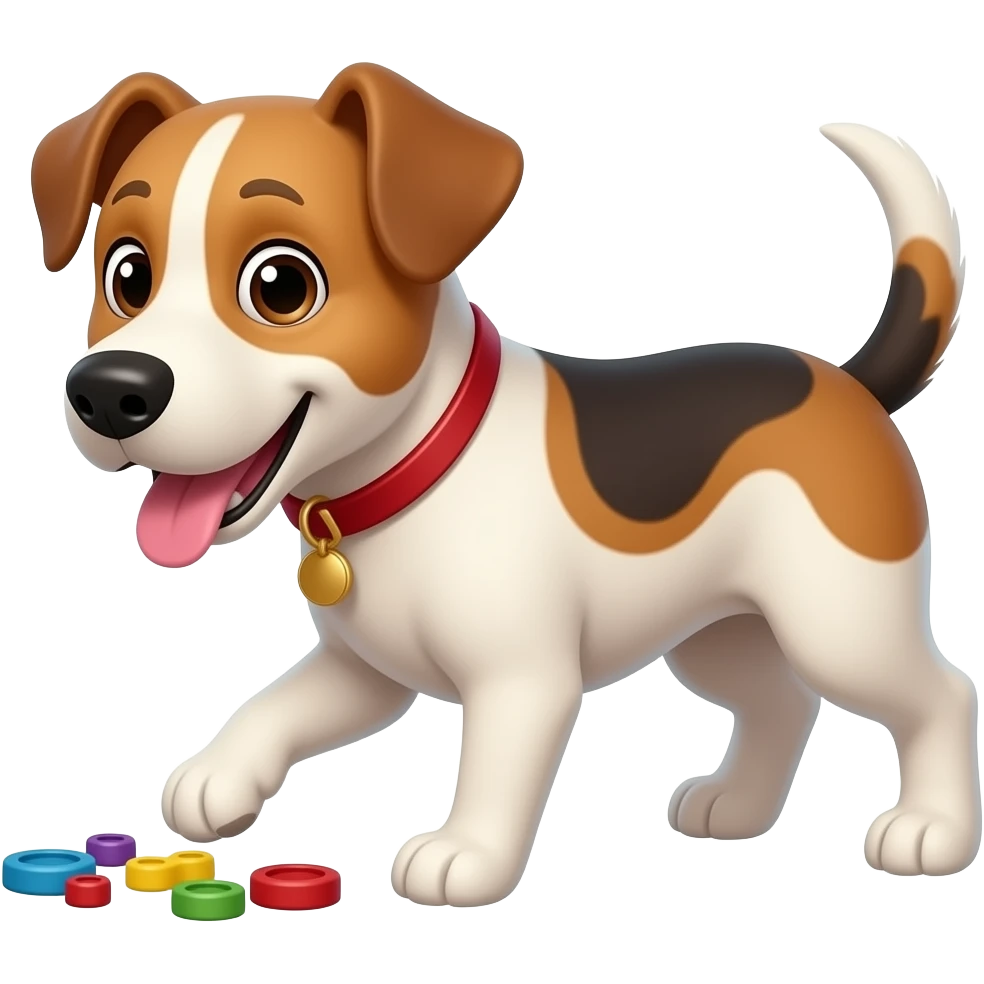 다리가 4개인 게임하는 강아지 emoji