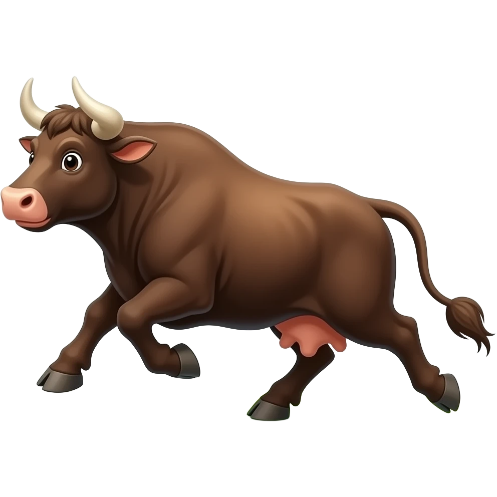 Cartoon bull runing emoji