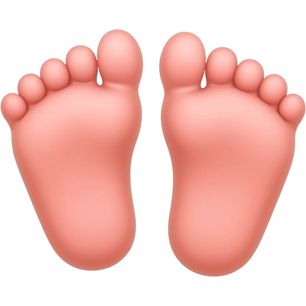 pink baby feet with 5 toes emoji