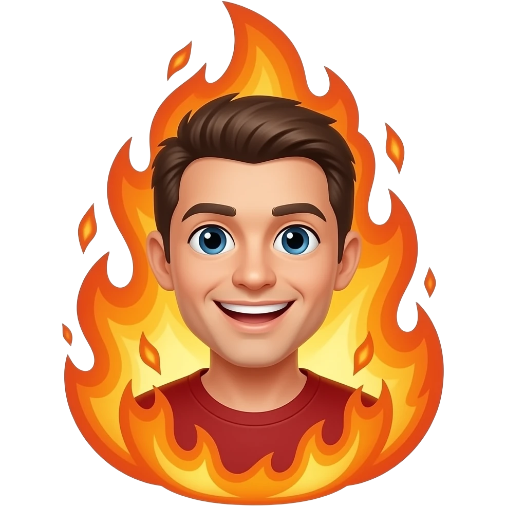 Burning 😁 emoji