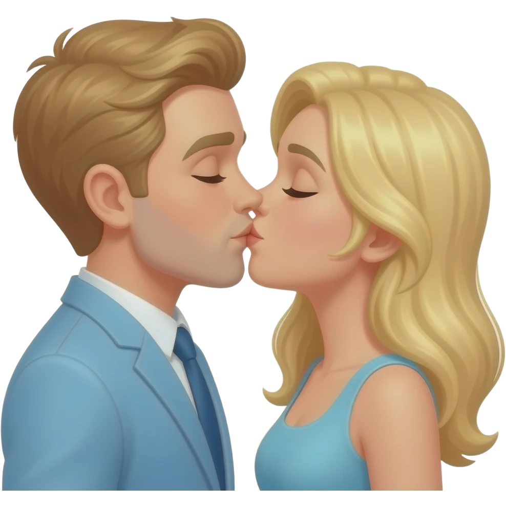 Liebespaar blond küssend emoji
