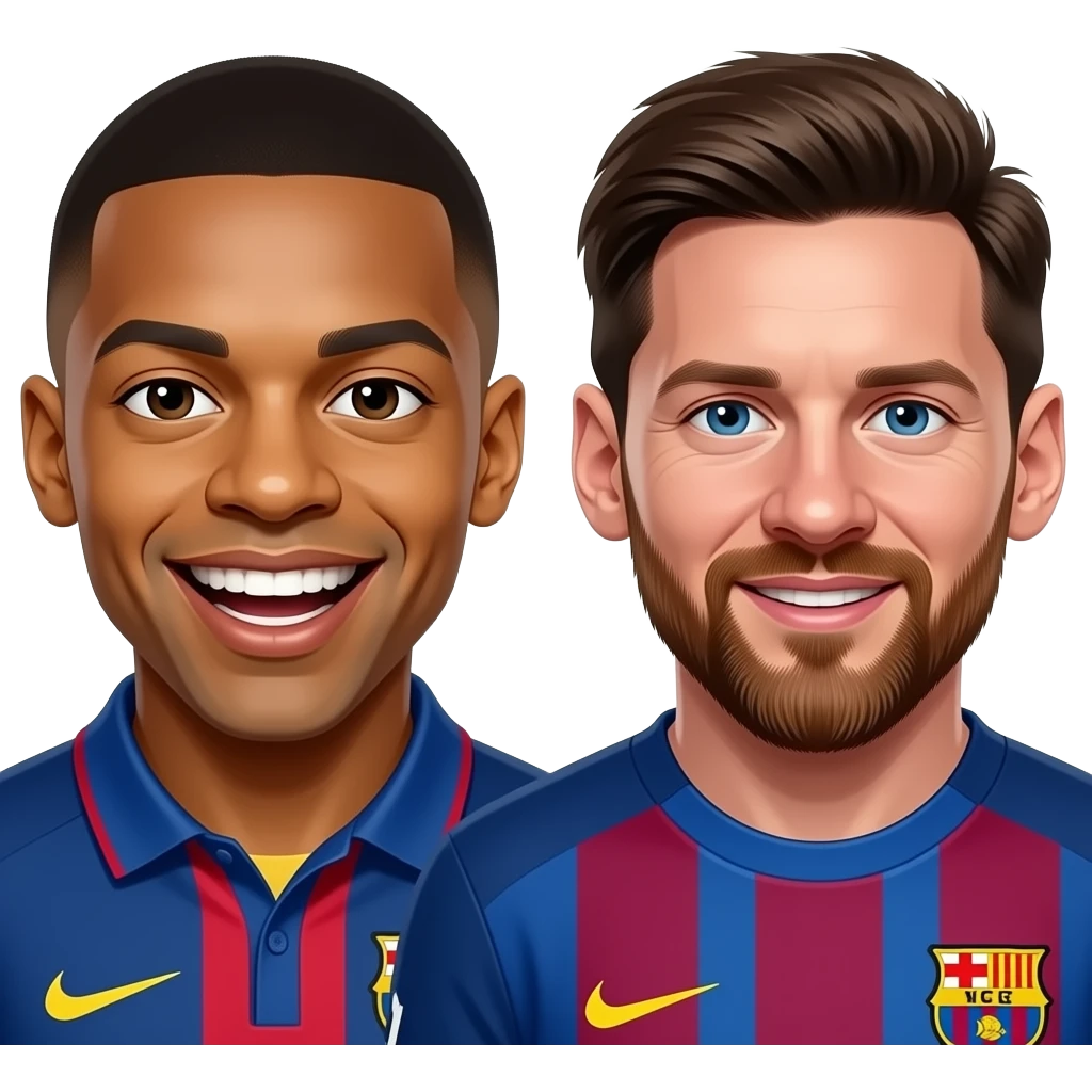 Mbappe laughing with Neymar and Messi emoji