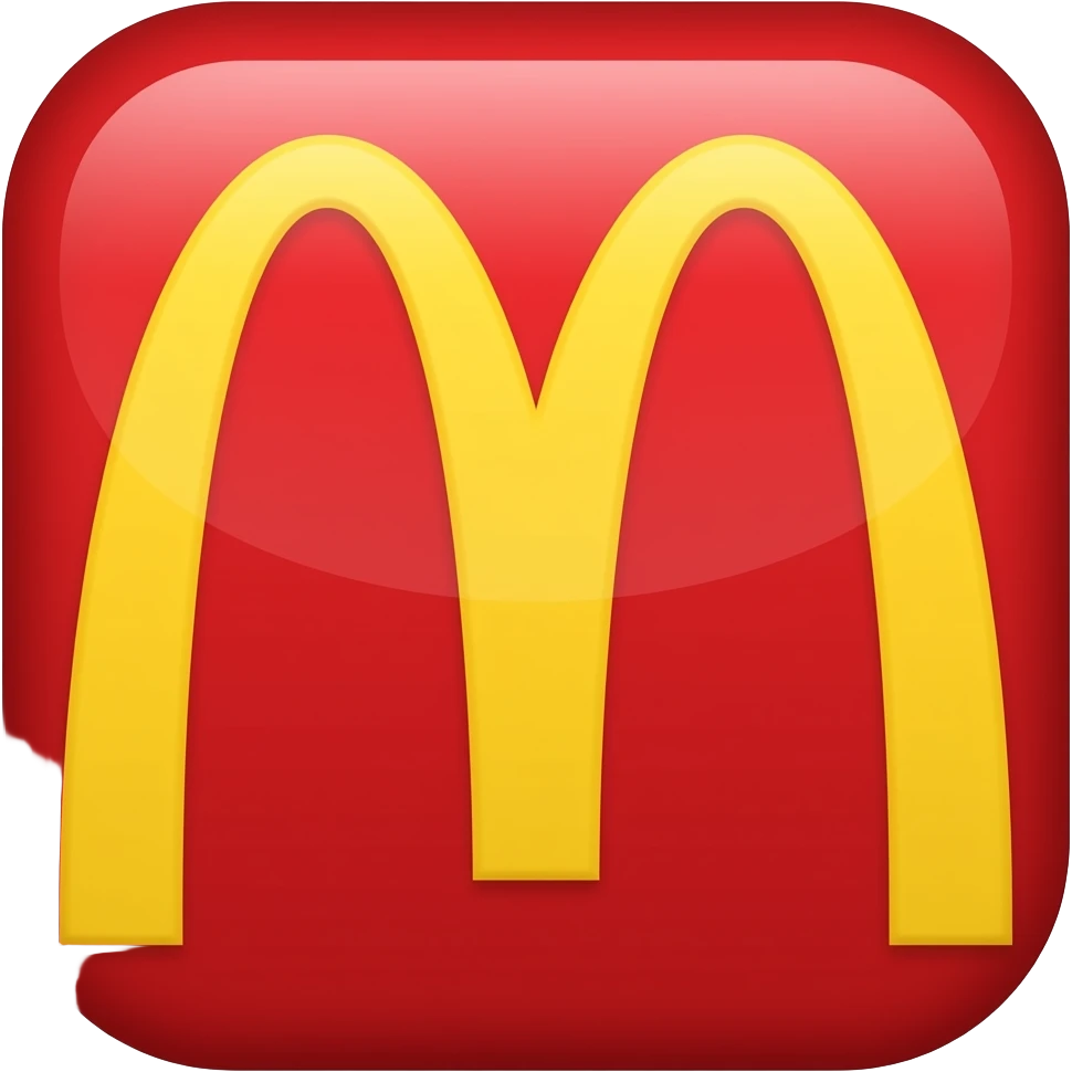 McDonald's logo, yellow m arch on red background emoji