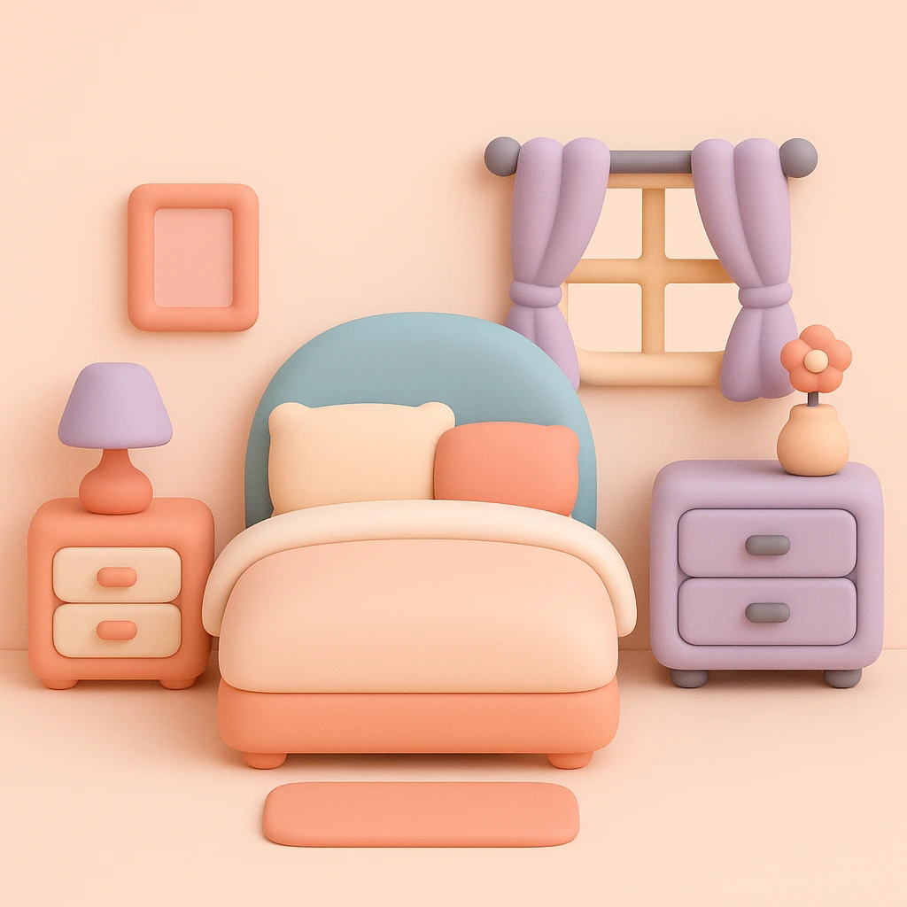 a plush bedroom emoji