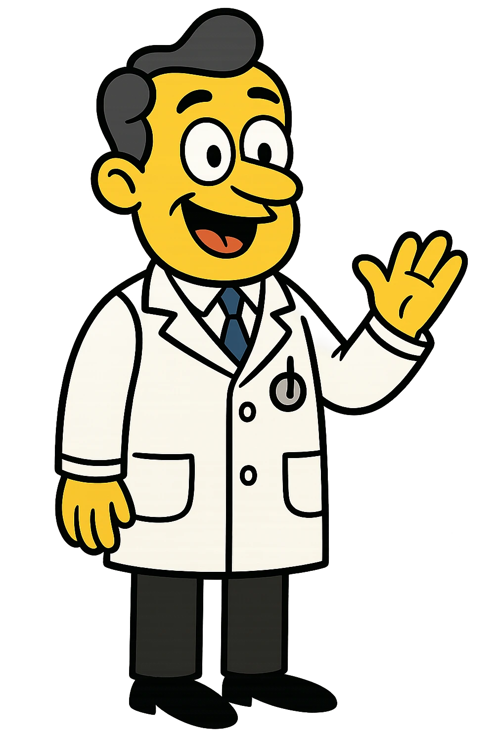 a 1950s NHS doctor with a white coat standing up emoji