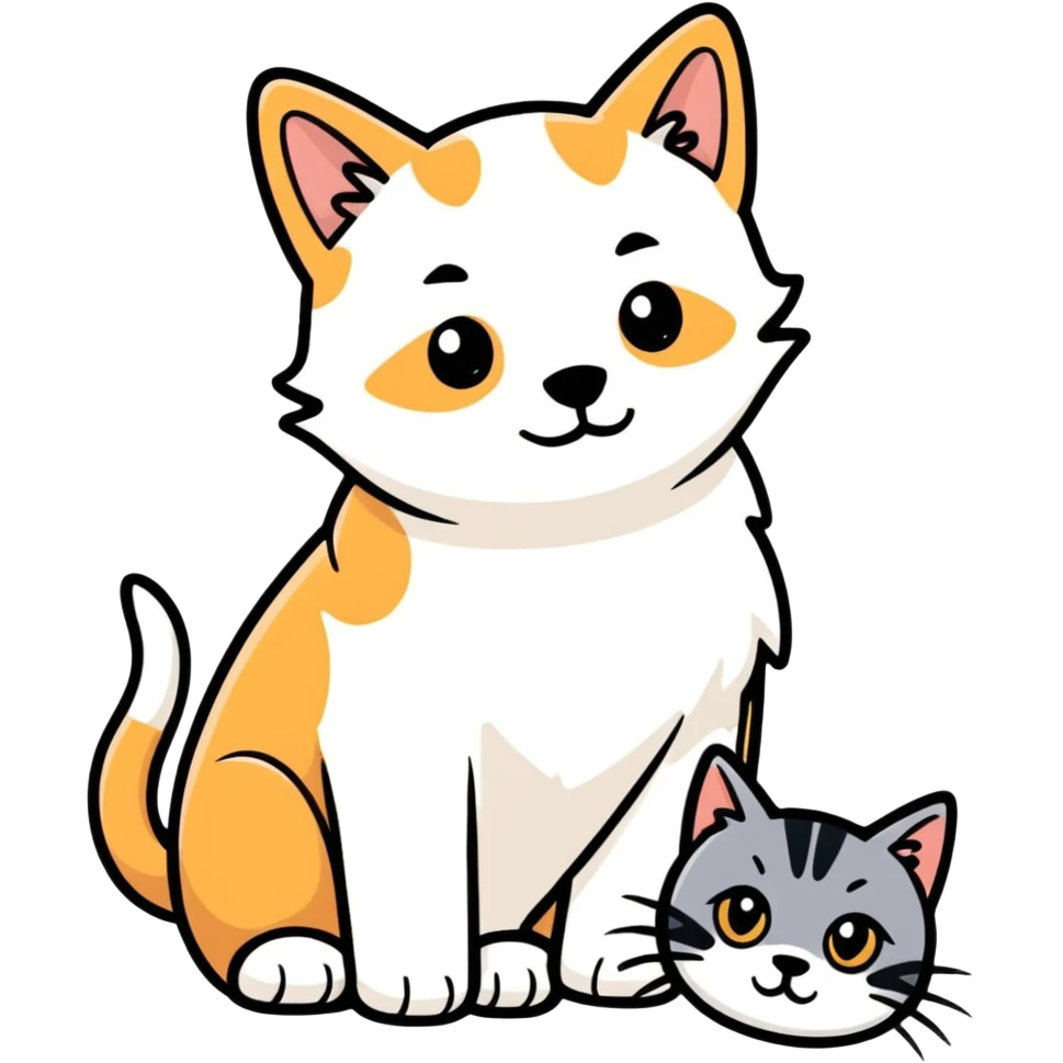 Dog and cat party emoji
