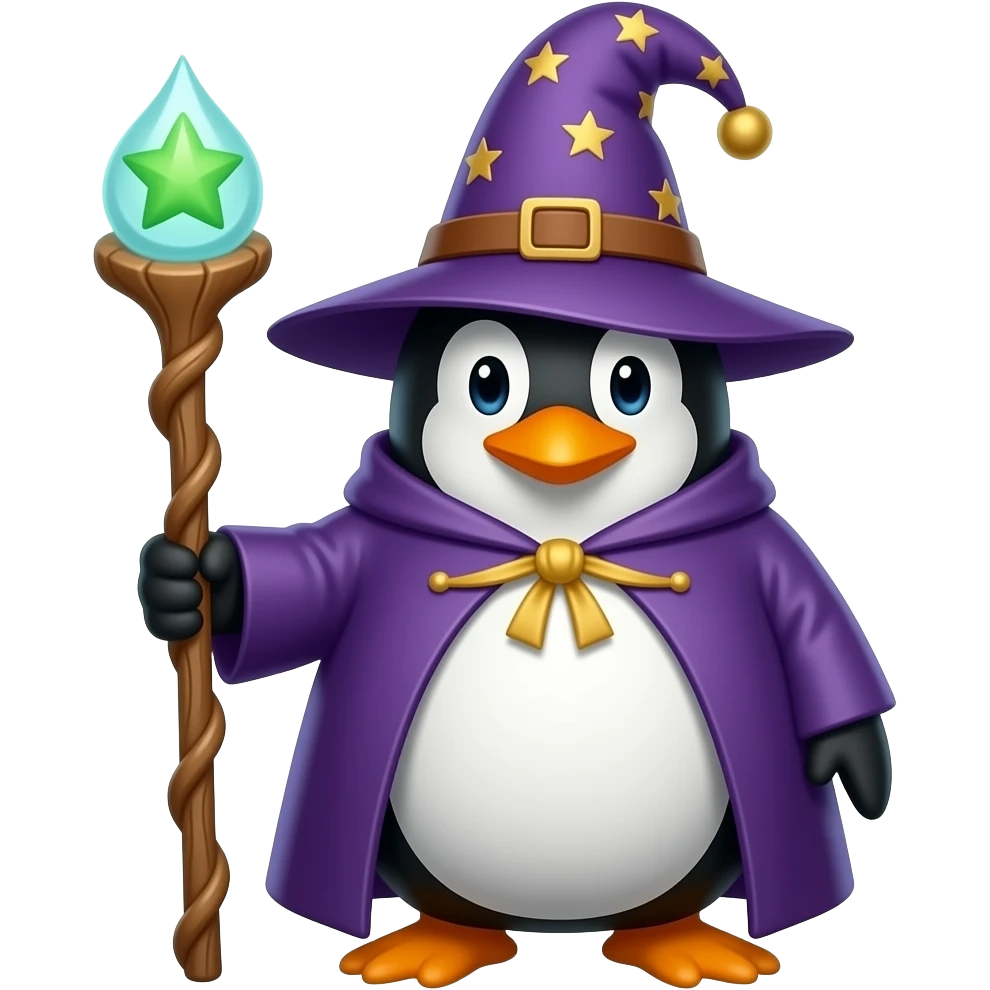Penguin Wizard emoji