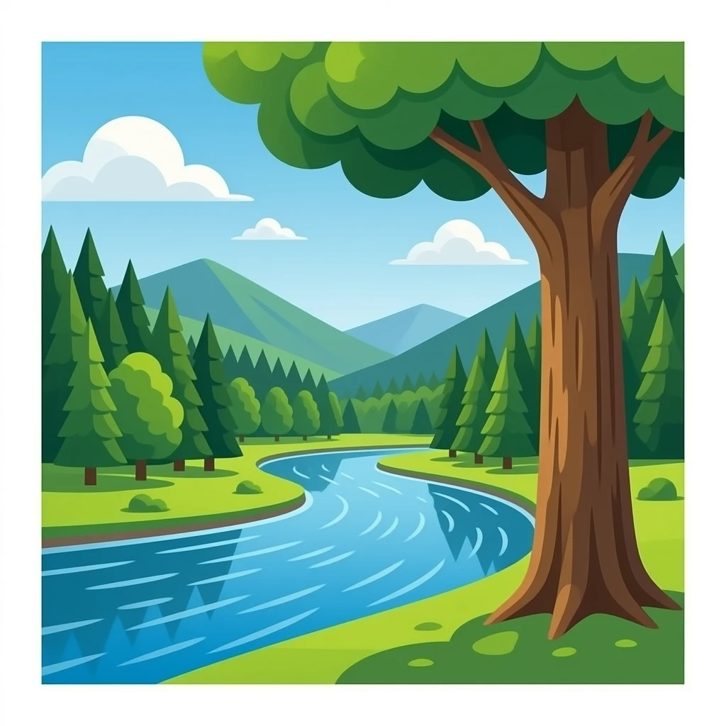 Dunajec river and tree koron emoji