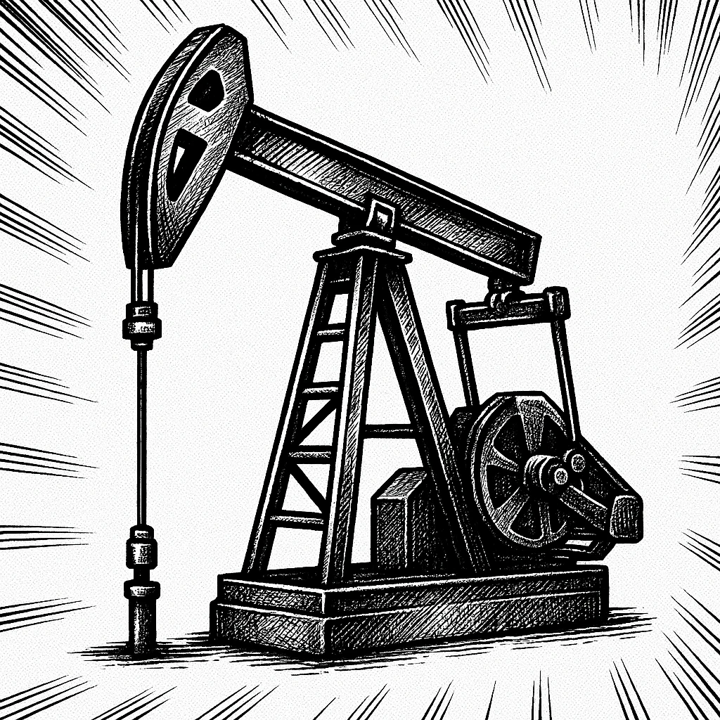 Сгенерируй мне нефтекачалку на однородном фоне, , в стиле японского комикса emoji
