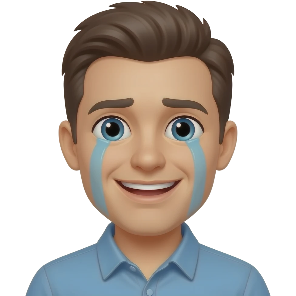 In the middle of 😃 and 😢 emoji