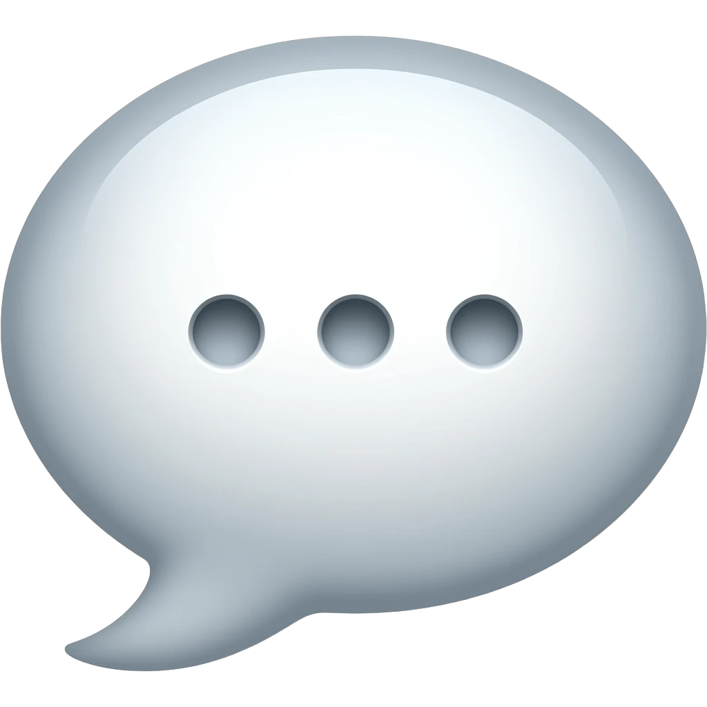 crea una imagen de un bocadillo (mensaje) con tres puntos dentro emoji