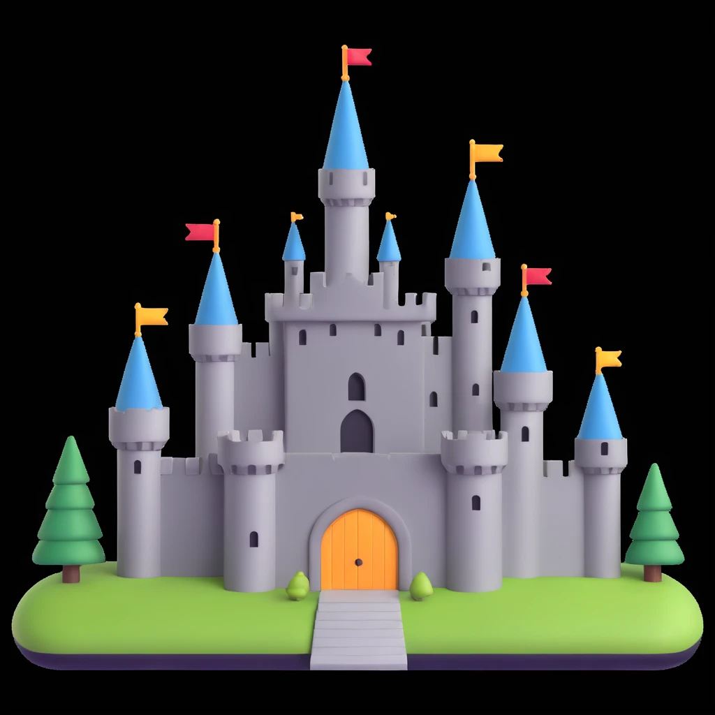 king and queen, castle background emoji