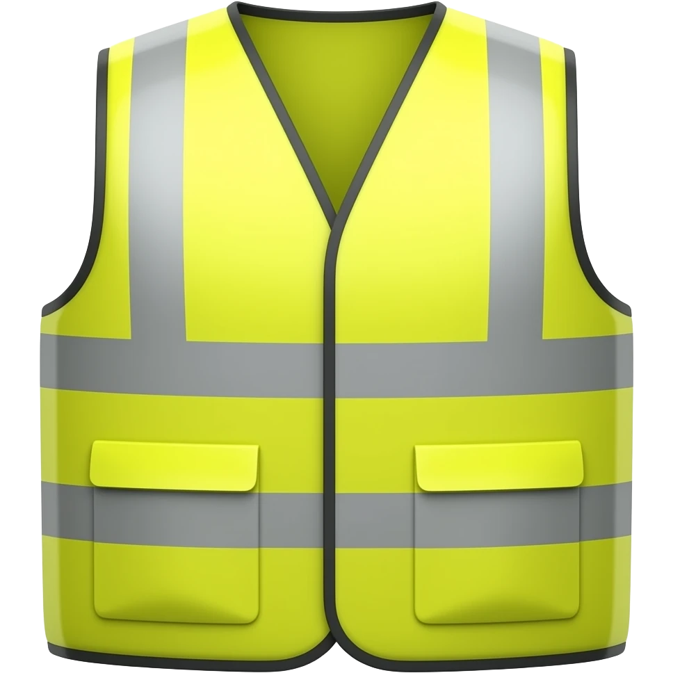 yellow worker vest emoji, cartoon style emoji