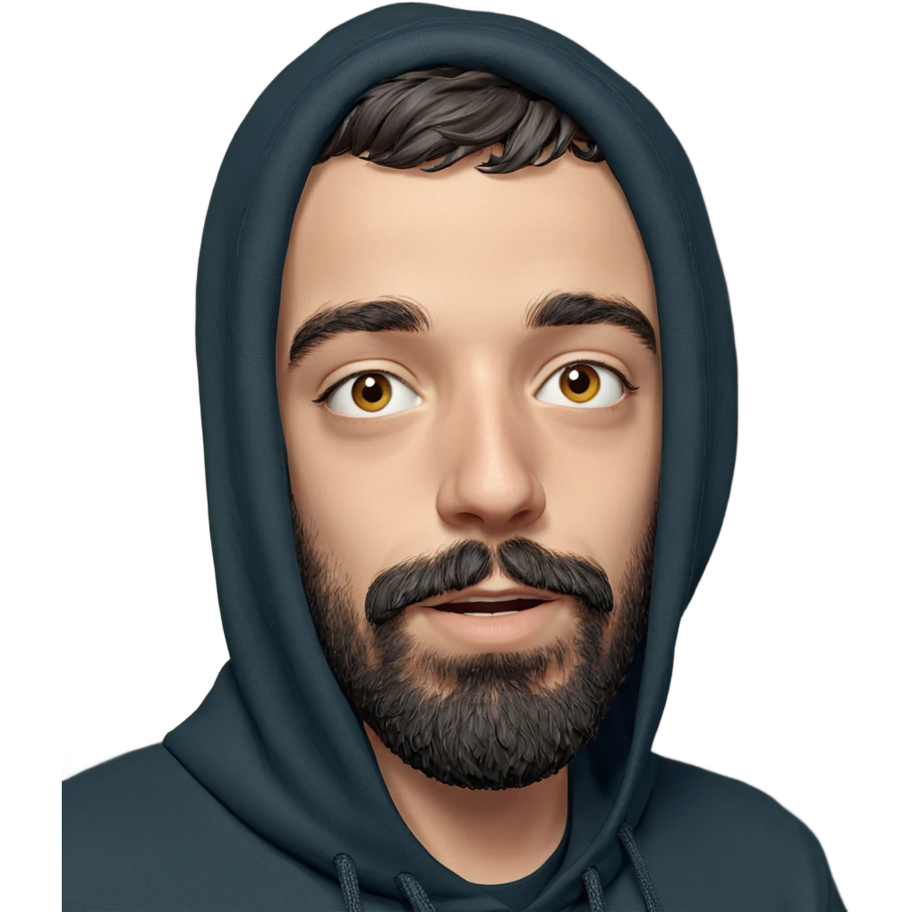 realistic portrait of bearded boy emoji