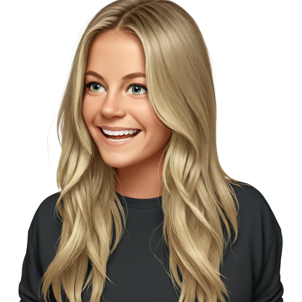 smiling blonde girl portrait emoji