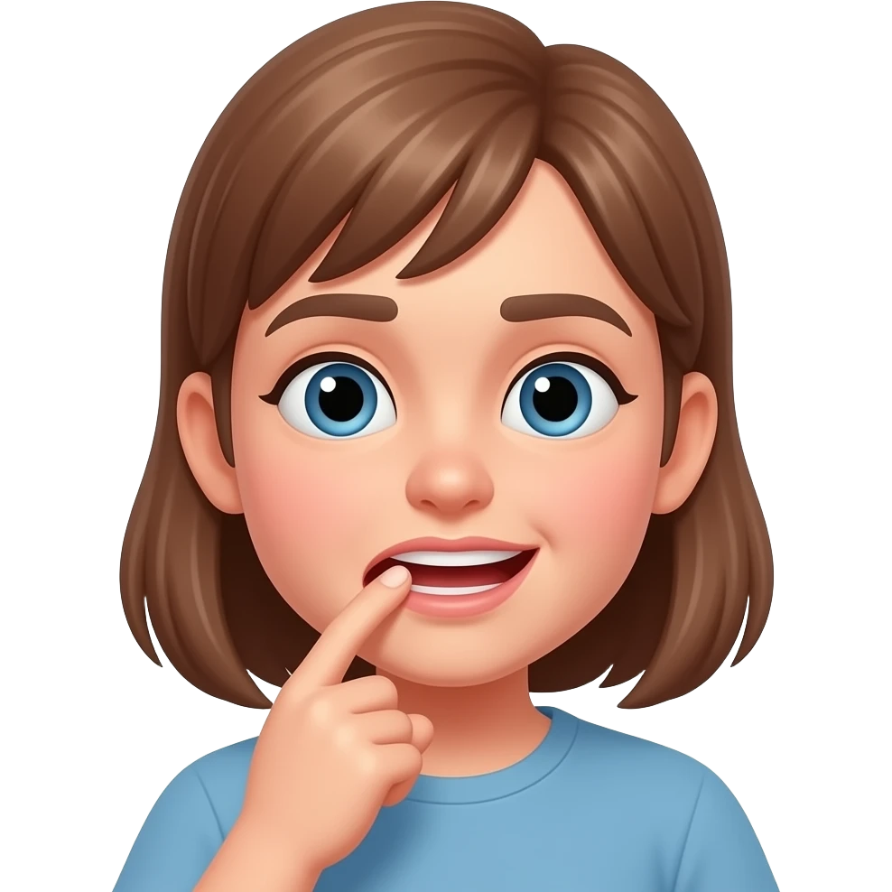 Je me mord le doigt pour montrer que je suis coquin style iphone emoji