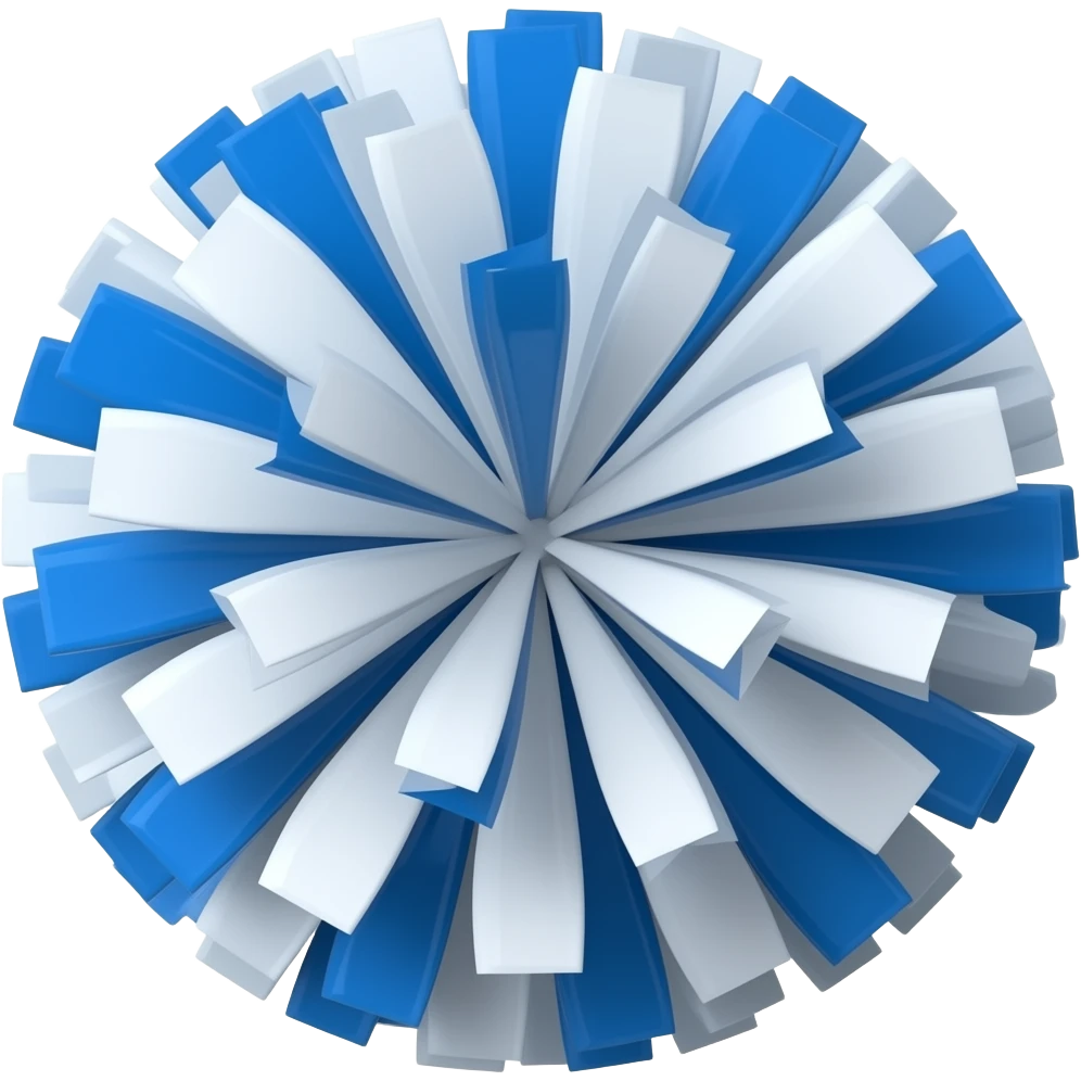 Cheer pom-poms blue and white emoji