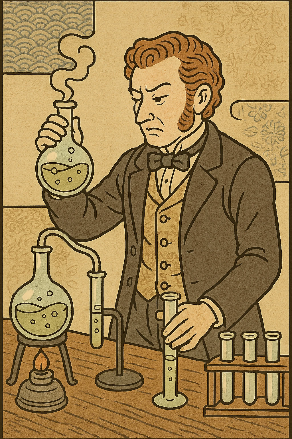 a victorian scientist carrying out an experiment  emoji
