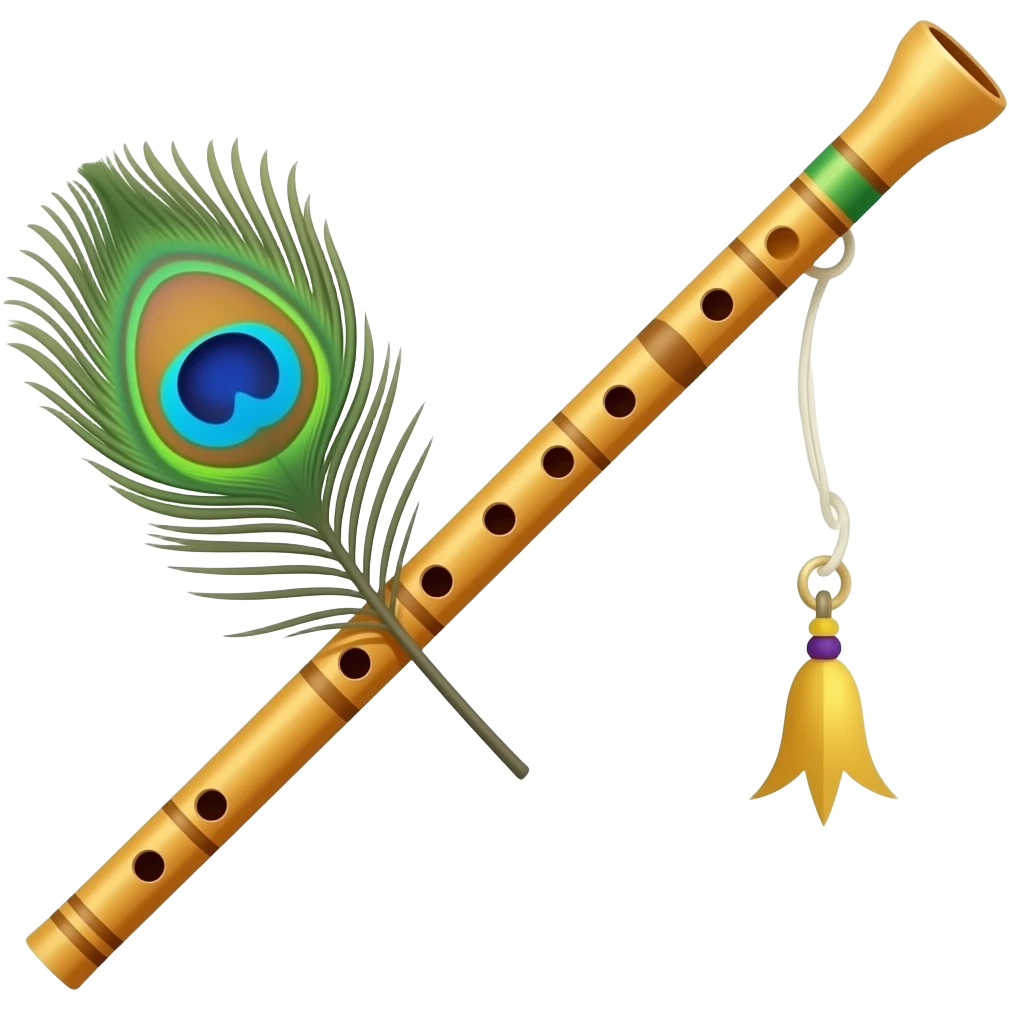 Bansuri jisme morpankh laga ho krishna ji wali emoji