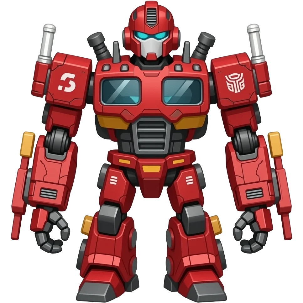 Mske a robot that is a red transformee emoji