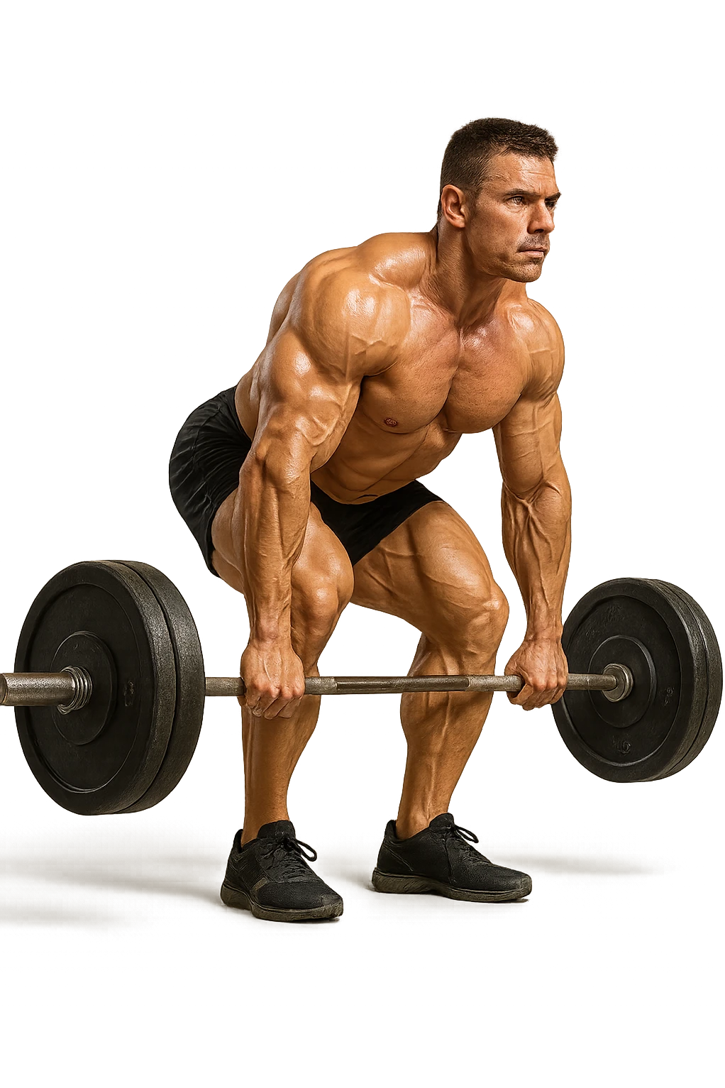 bodybuilder che fa stacco con bilanciere emoji