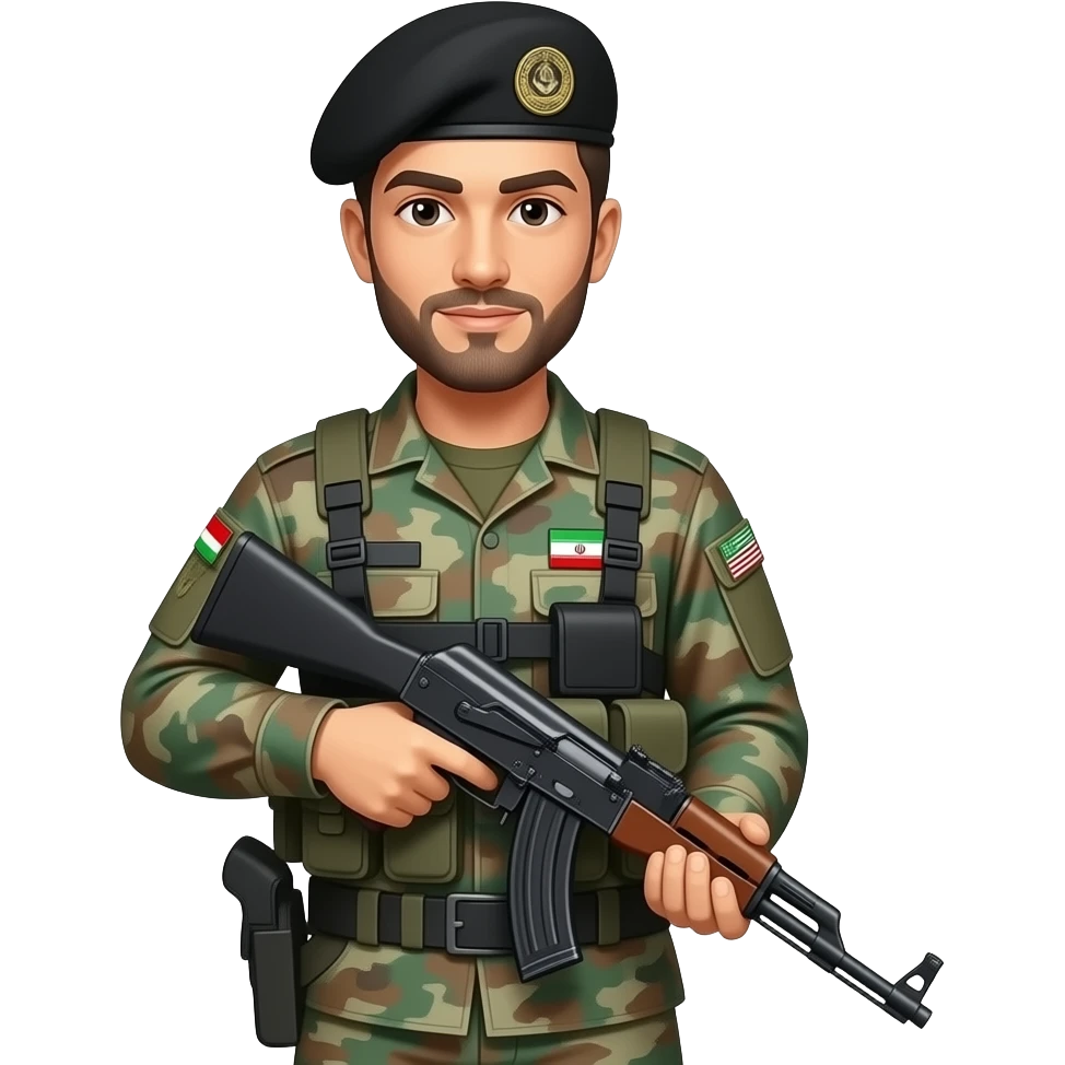 iranian national guard with rifle emoji
