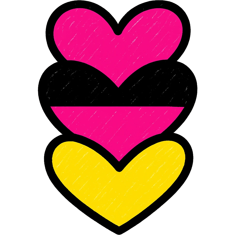 German flag made with hearts, bold and vibrant emoji