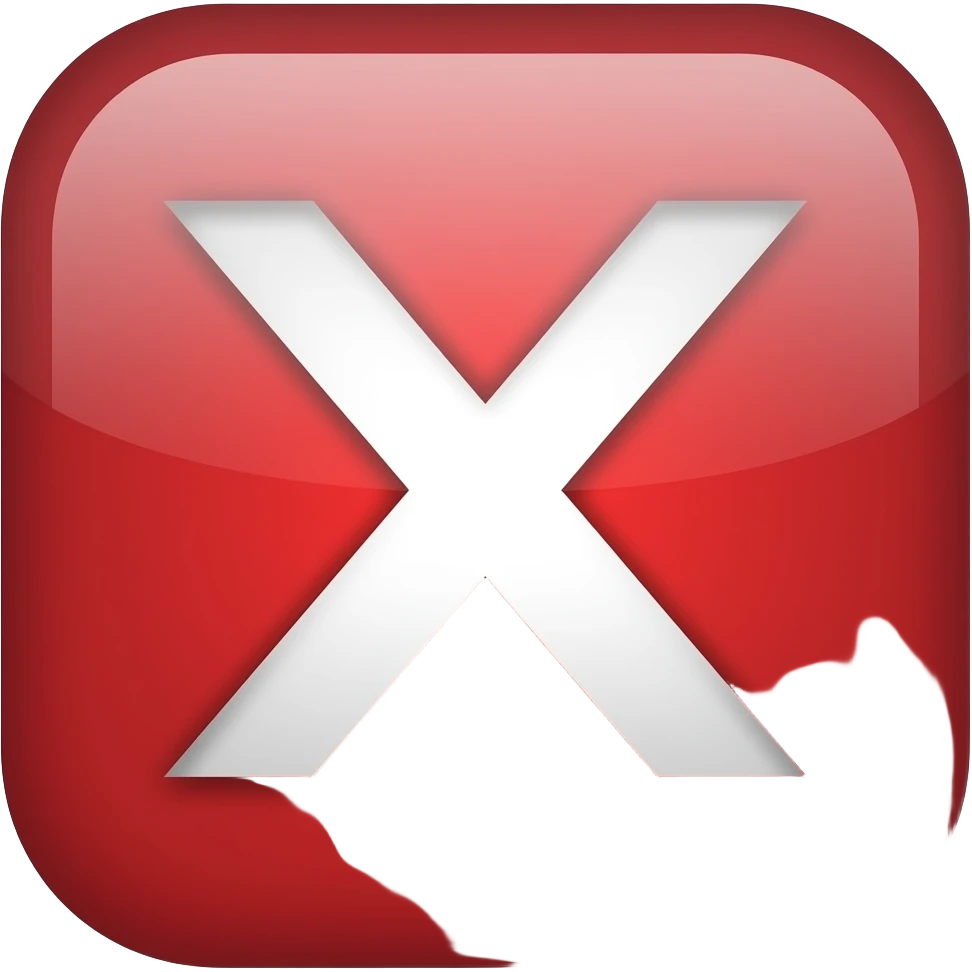 Emoji de una X blanca en un cuadro rojo emoji