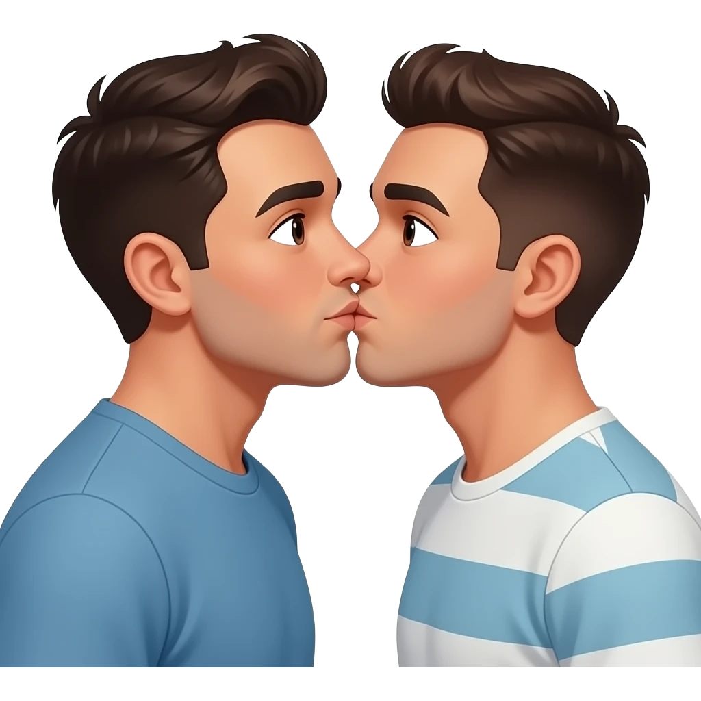 gay men kissing black emoji