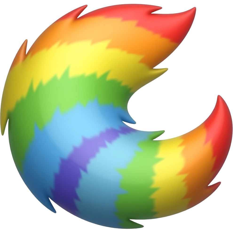 Rainbow wolf tail emoji
