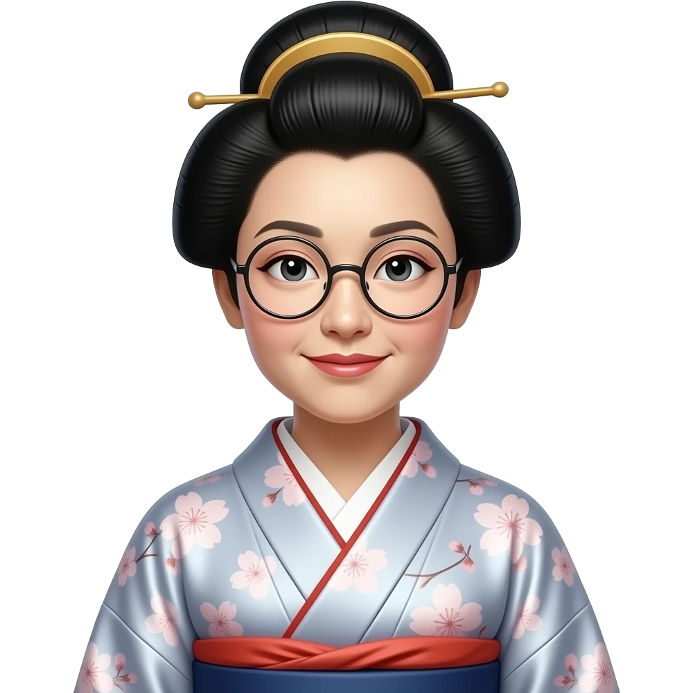 feudal Japan woman wearing glasses emoji