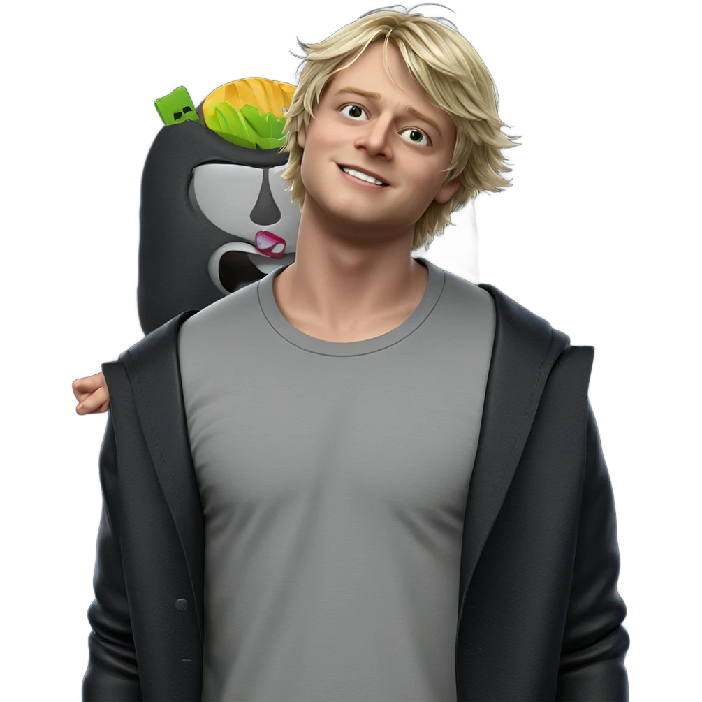 blonde boy in black jacket emoji