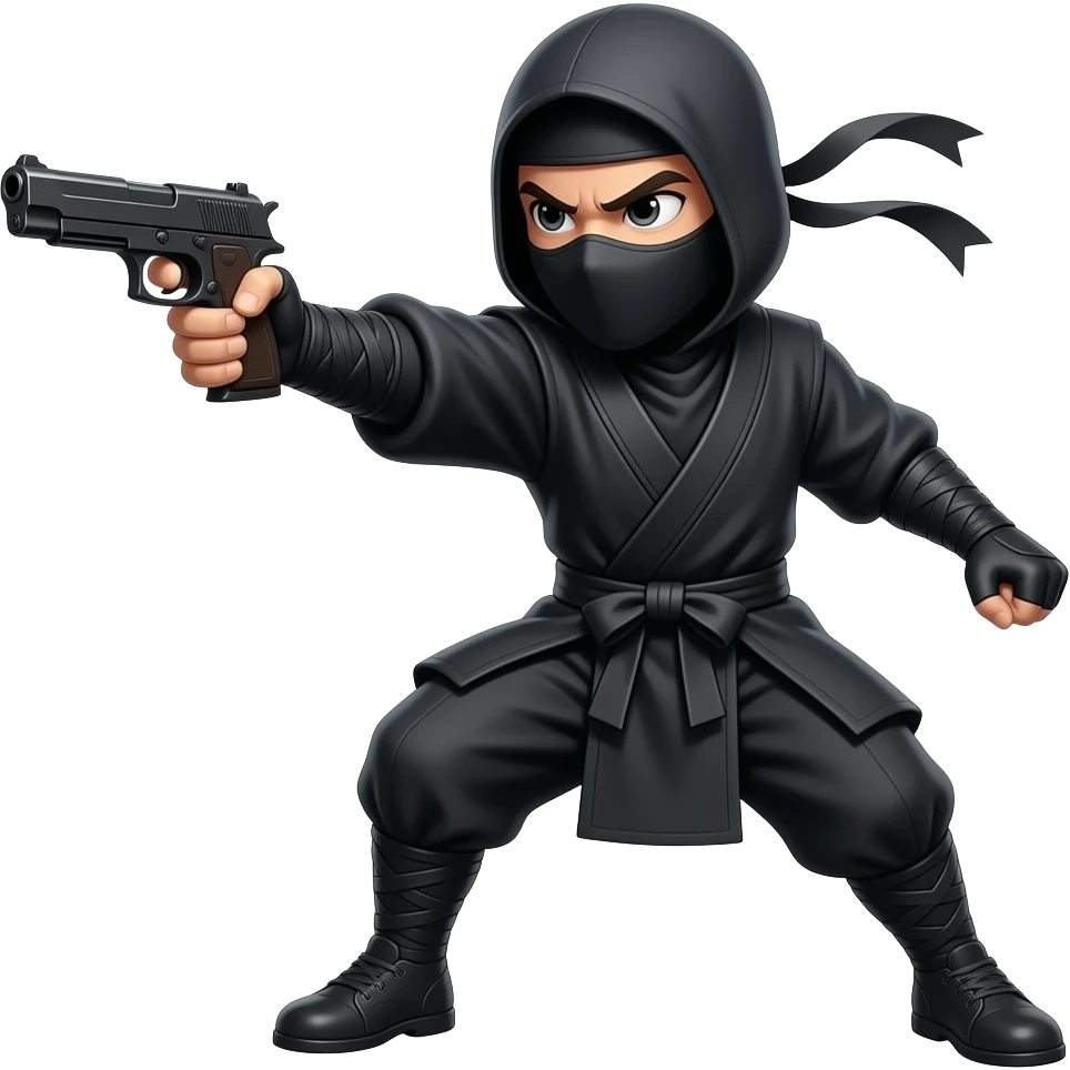 Un ninja con pistola emoji