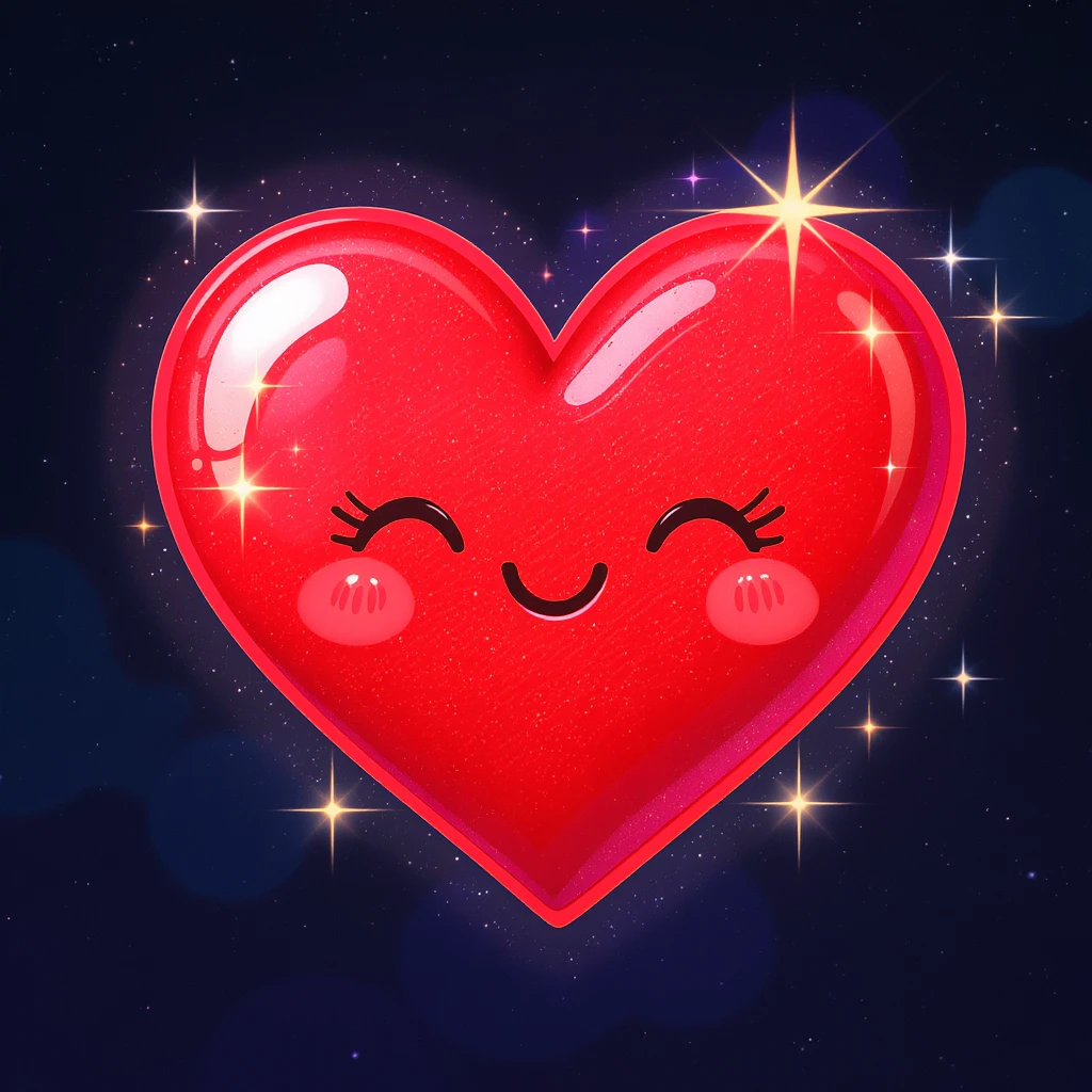 heart emoji, cute and shiny, with sparkles, no background emoji