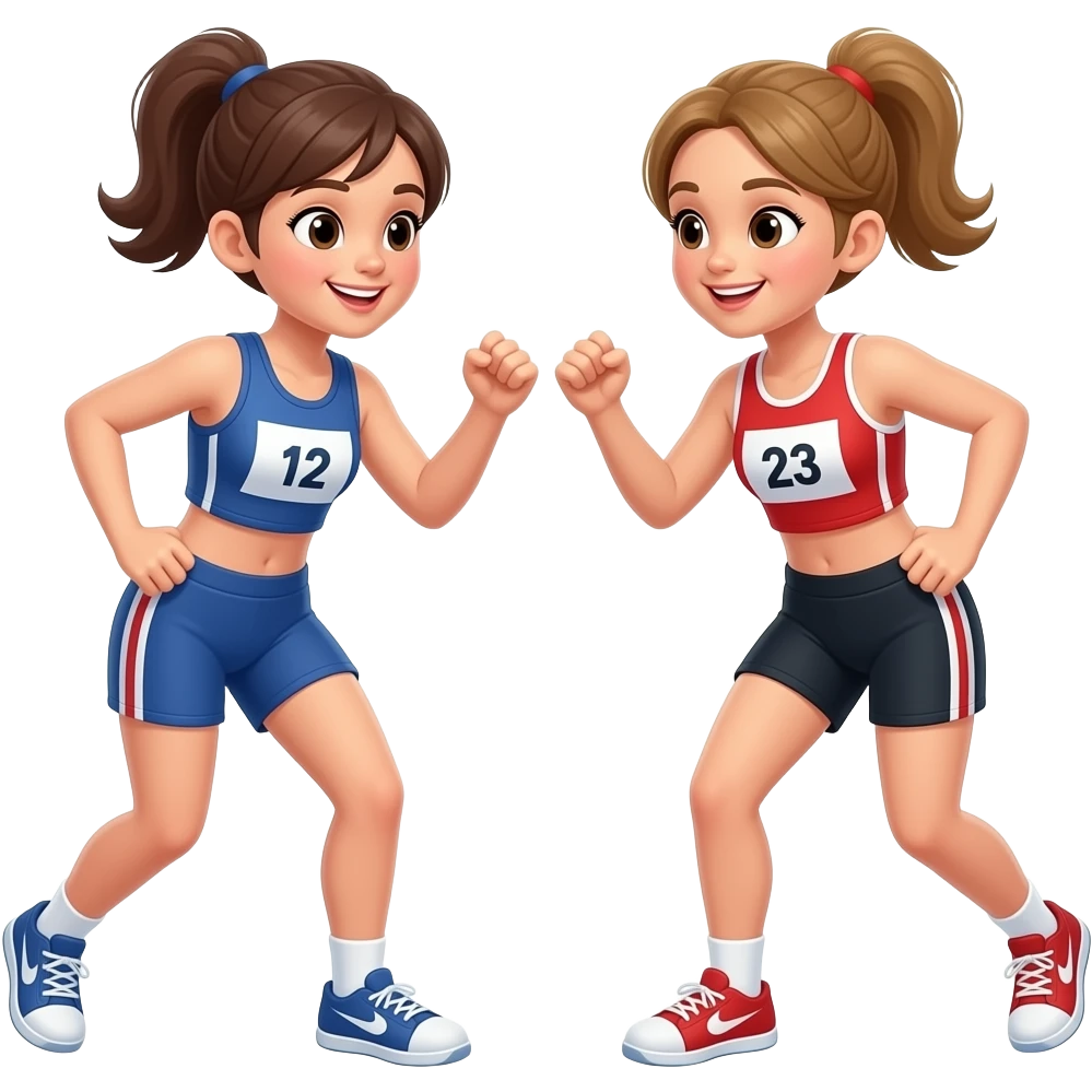 competition between two girls emoji