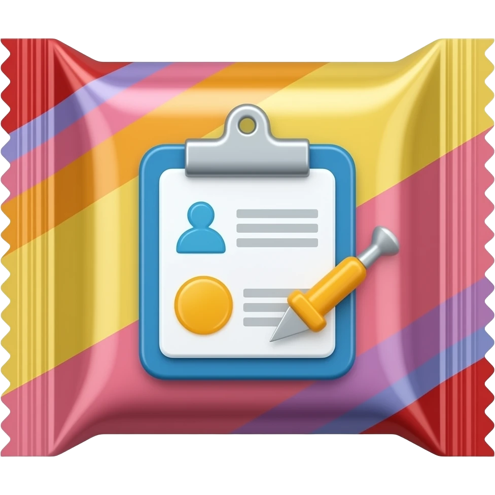 a candy package named "ADH: with a 3d icon of a task manager emoji