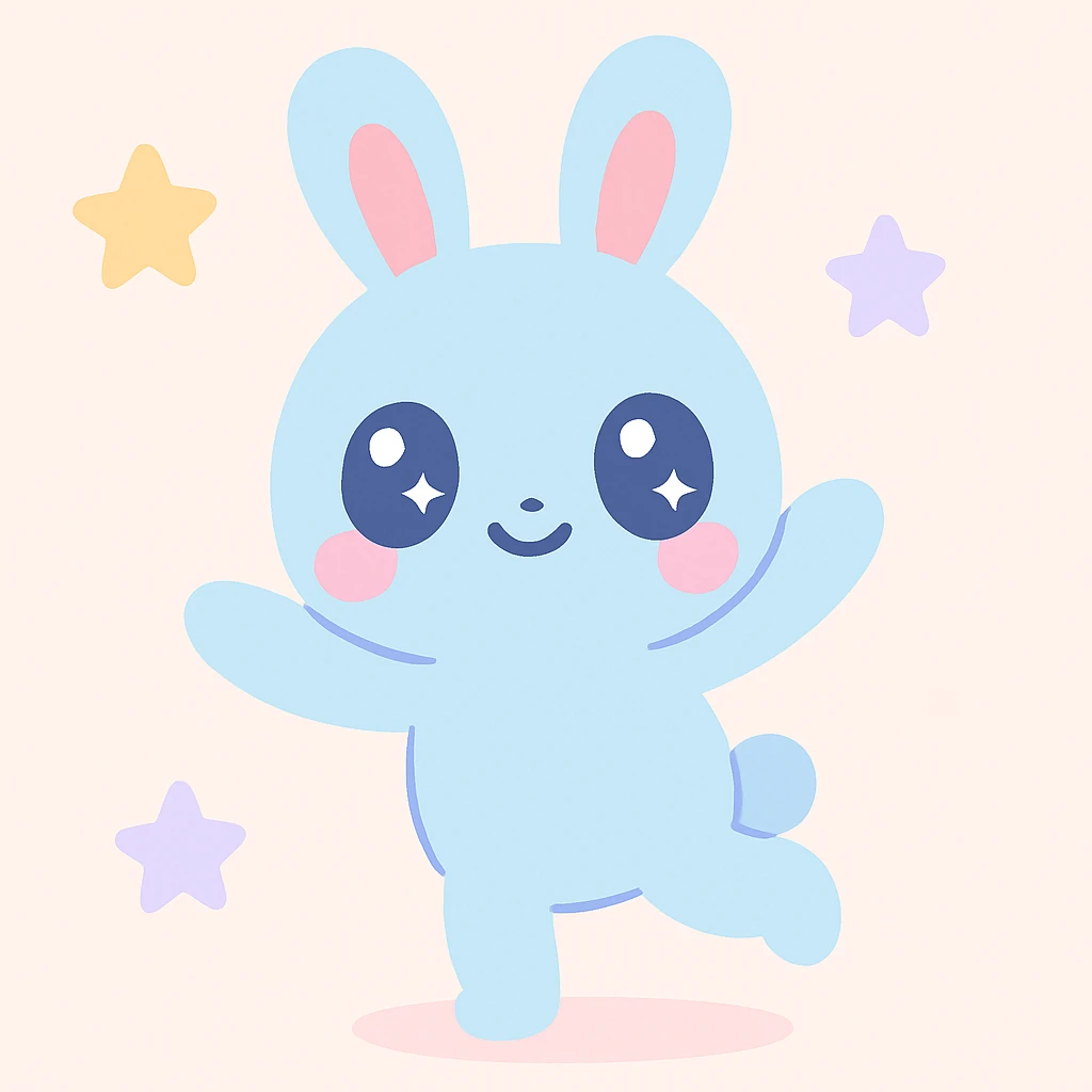 a dancing animal in a cute kawaii style, with big eyes and a joyful pose emoji