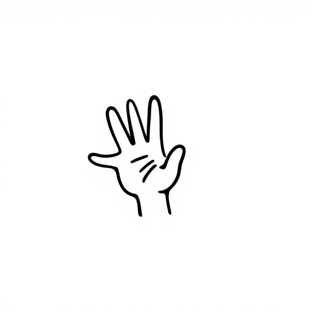 'Nah' hand gesture with palm facing out, casual and dismissive, cartoon style emoji