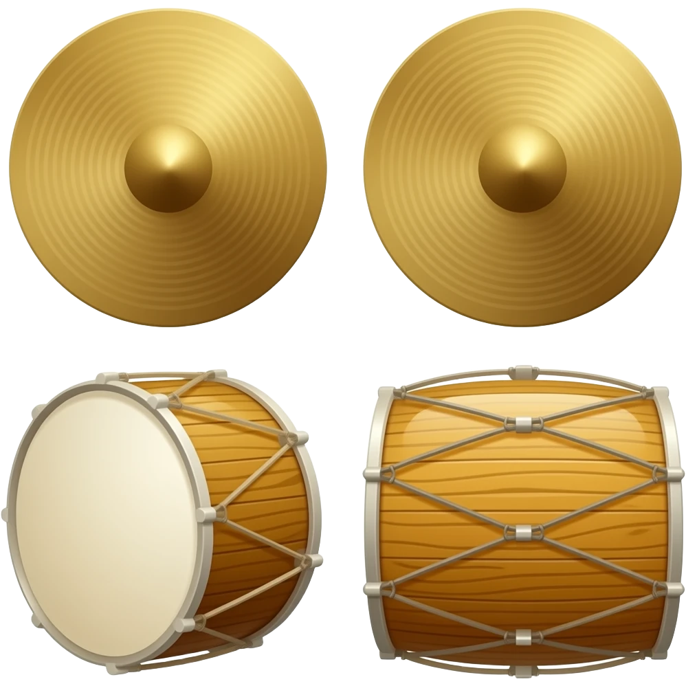 Four Cymbals with four drums emoji