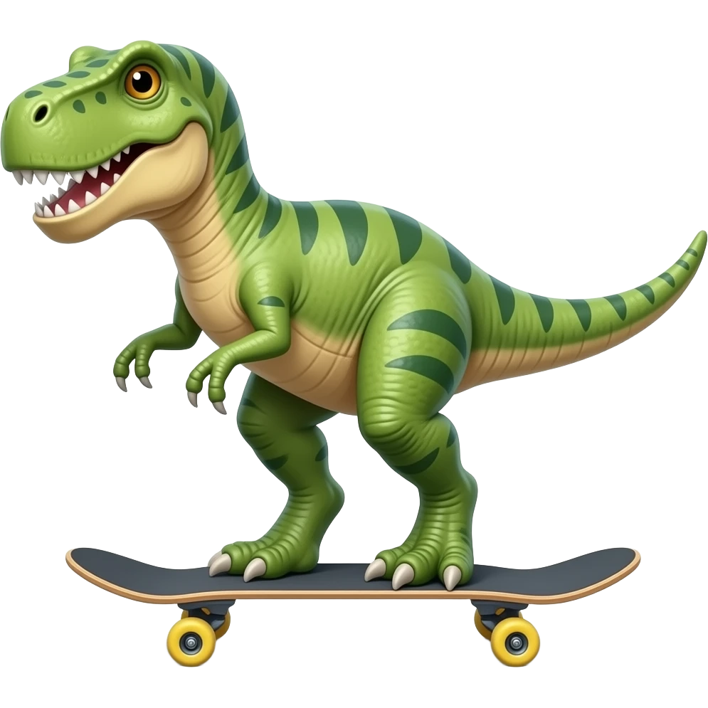 Dinosaur on a skateboard emoji
