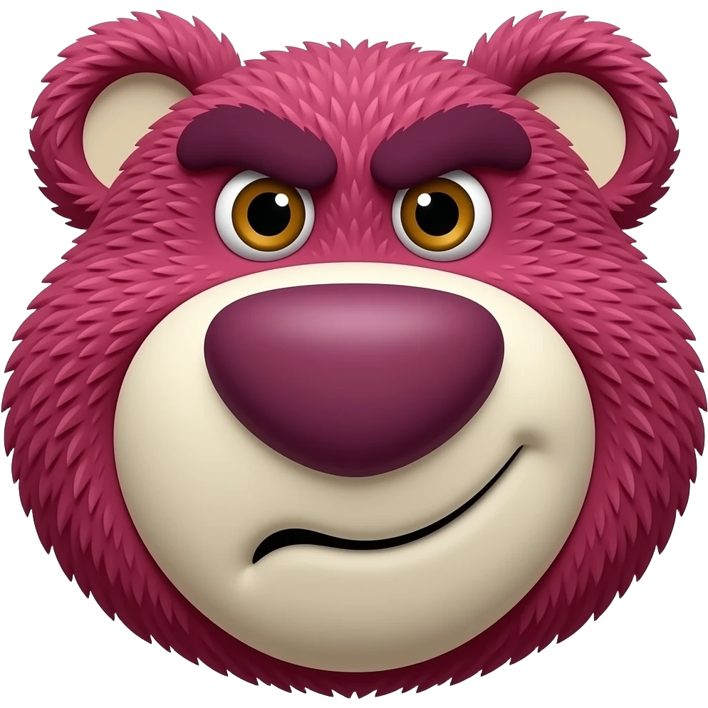 Oso lotso enojado de la película toy story cuando lo cambiaron por otro emoji
